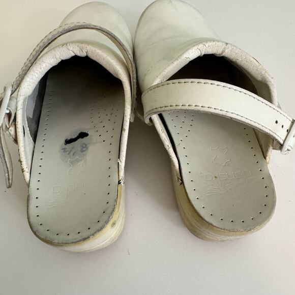 Dansko Ingrid Clogs 39 8.5-9 Medical Nurse Professional Leather Slingback White - Picture 6 of 8